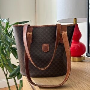 Vintage Céline Macadam Monogram Leather Tote